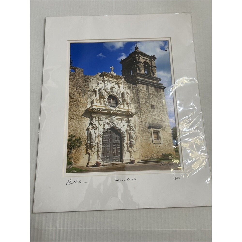Authenticated Signed Matted Photograph San Jose Mission San Antonio By Bob Cook